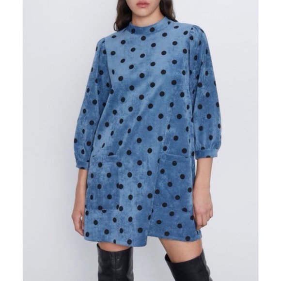 NWT Zara Polka Dot Shift Dress - Picture 4 of 8